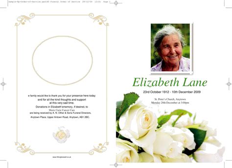 Free printable, customizable funeral program templates .